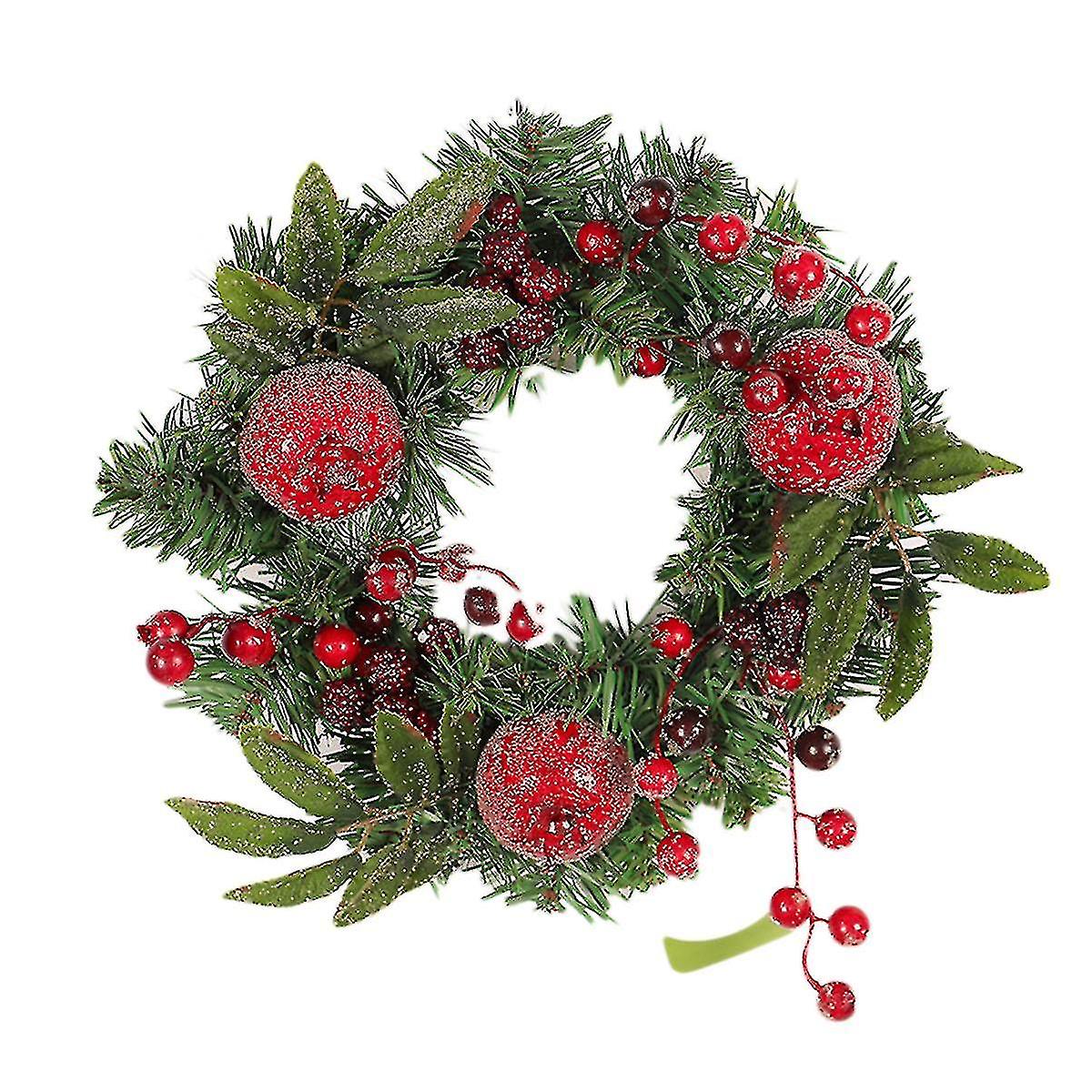 1pcs Wreath Frost Pomegranate Unique Creative Decorative Pvc Christmas Wreath For Restaurant Mall Hotel