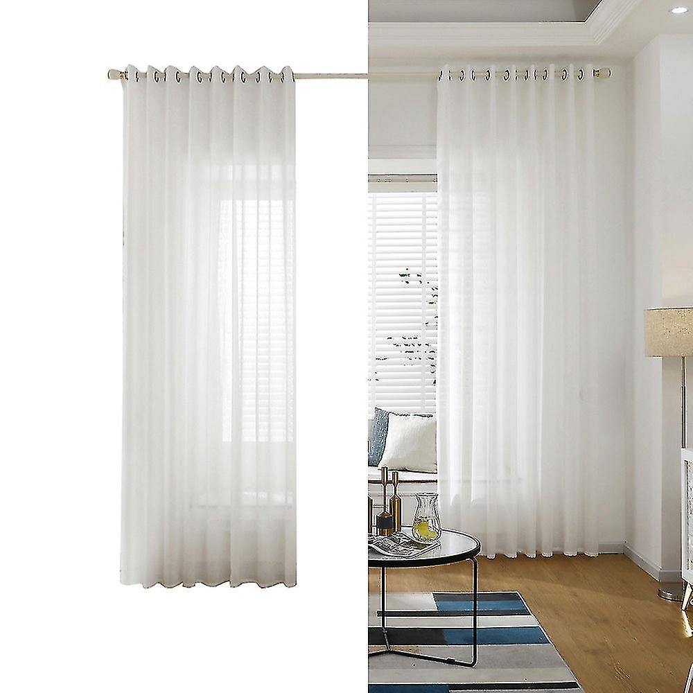 Sheer Voile Window Curtain With Ring Rod