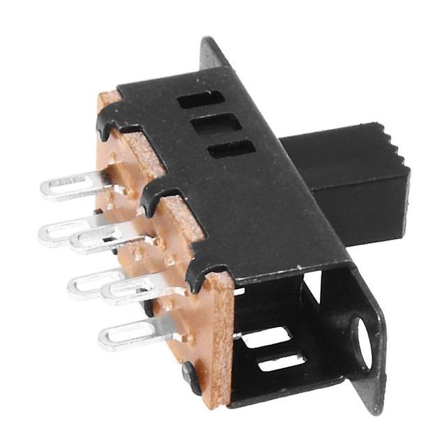 10Pcs High Knob 6 Pin 3 Position Dpdt Panel Slide Switch 0.5a 50v Dc