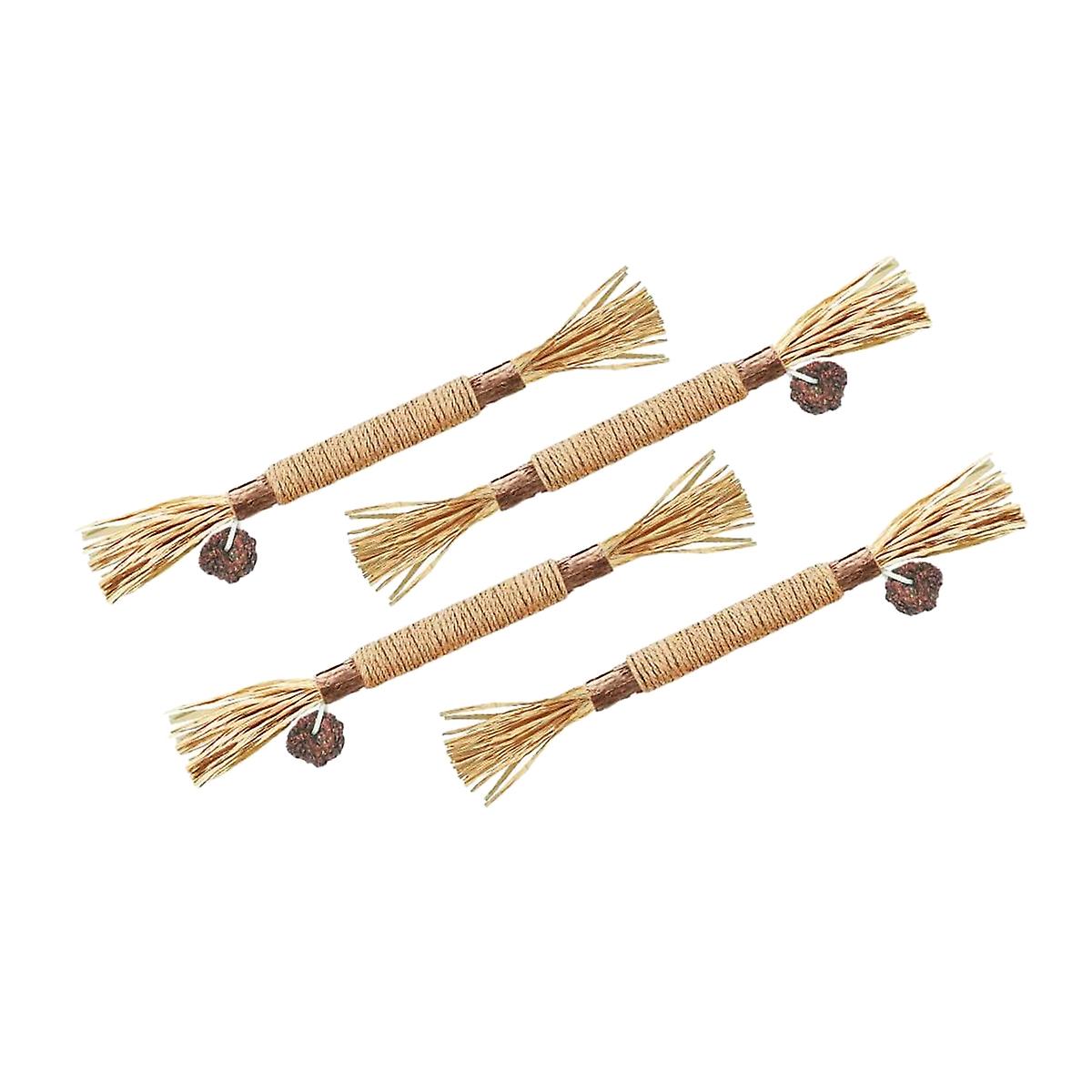 Catnip Ball Toy 4 Packs Silvervine Stick for Chew, Chew Toys for Cleaning Teeth, Improving Digesti