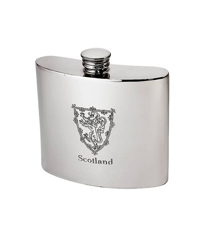 Standard Lion of Scotland Embossed Pewter Flask - 6oz