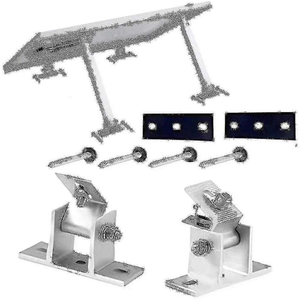 Solar Panel Bracket, Solar Panel Holder End Clamp Kit, Stand Solar Module 0-60 Individually Adjustable Flat Roof Mounting Angle (without Telescopic Ro