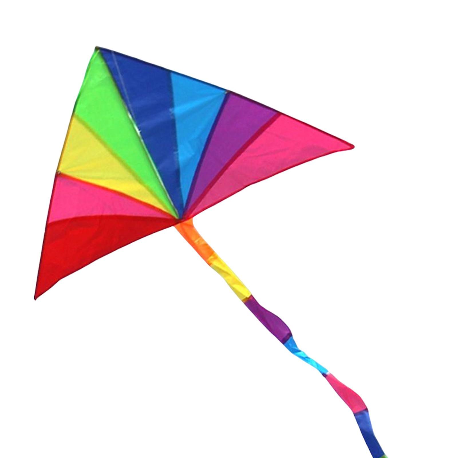 Large Delta Kite Huge with Tail Vivid for Beach Games