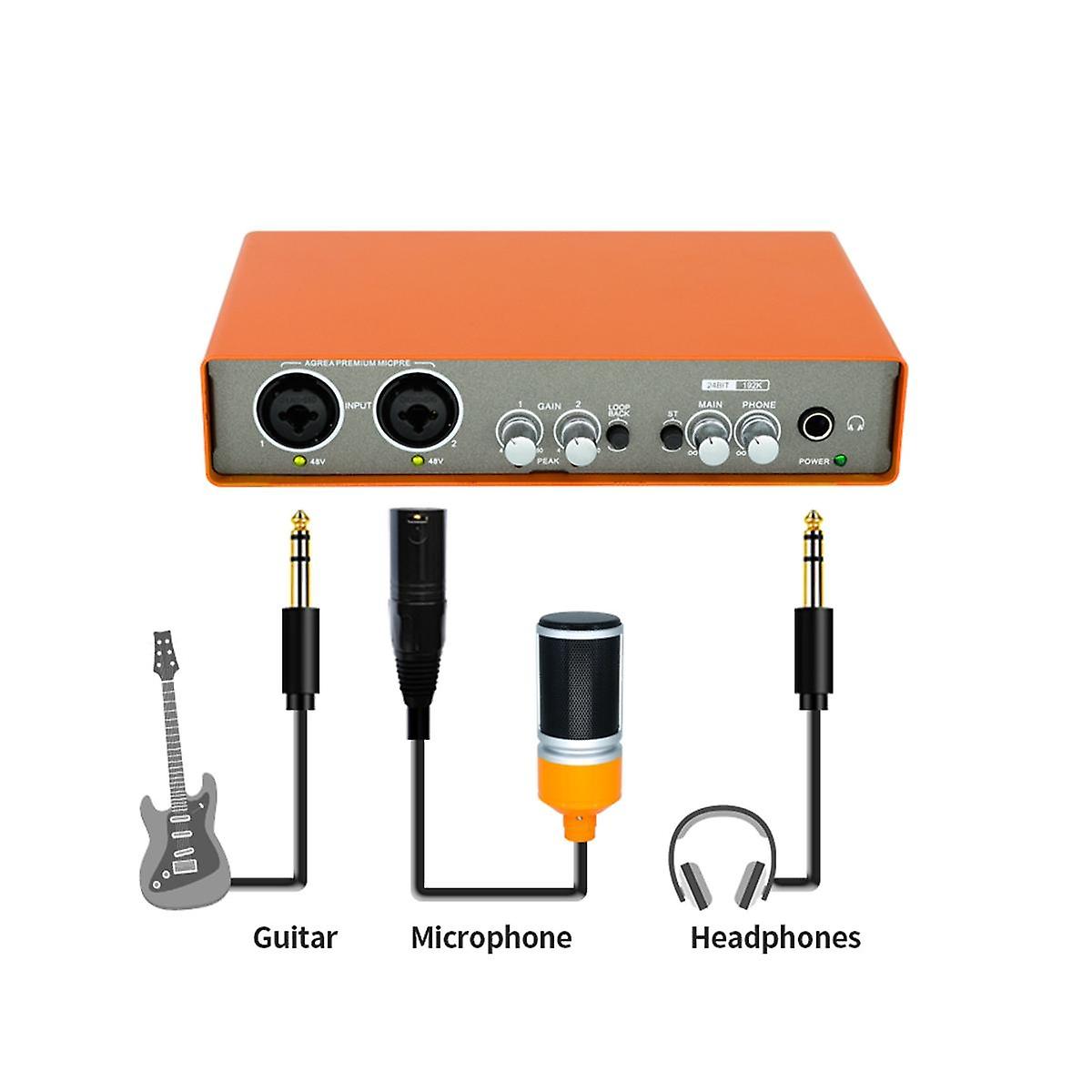 Professional Microphone Audio Interface Recording Sound Card Electric Guitar Mixer Professional Mix