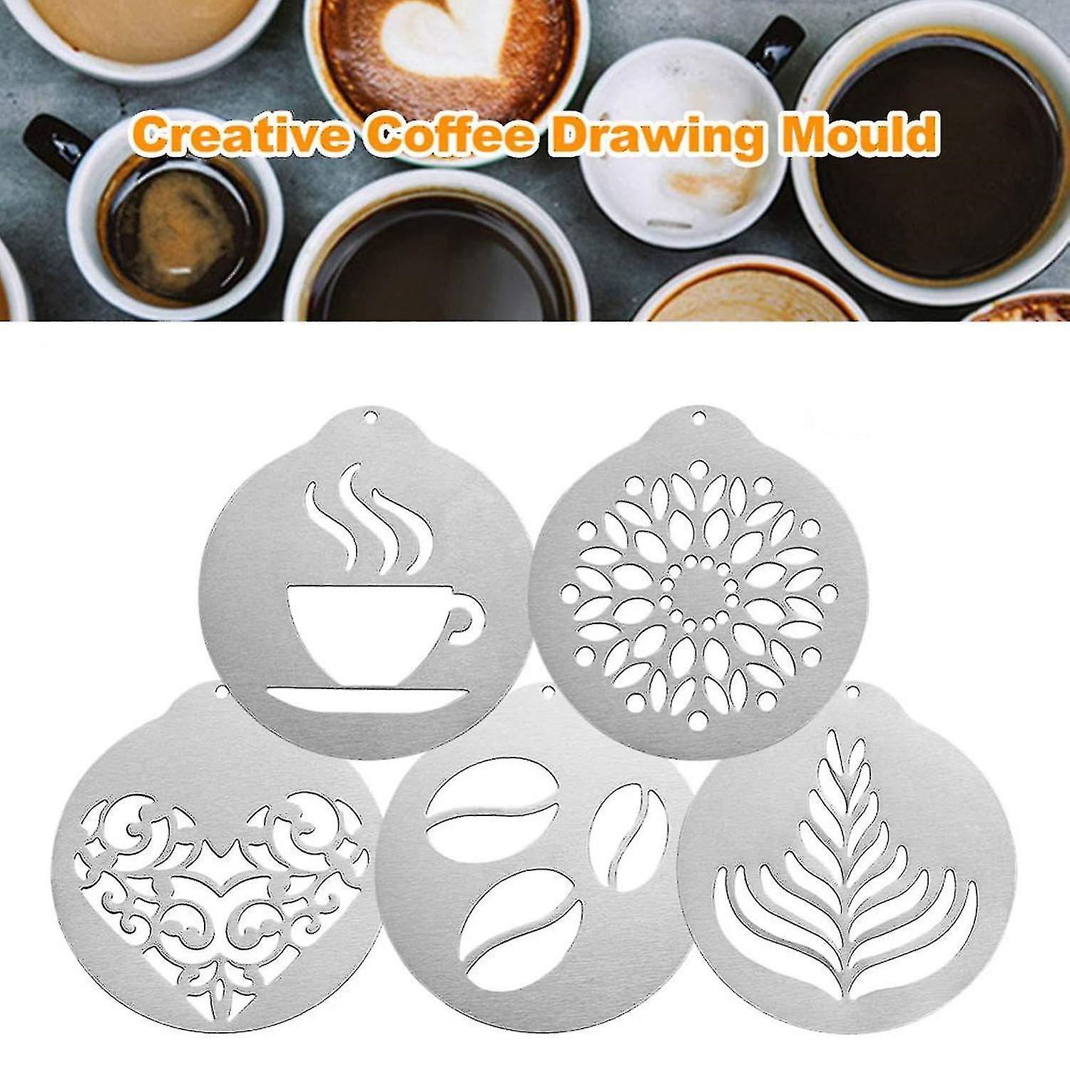 Stainless Steel Coffee Stencils Coffee Decorating Stencil Barista ...