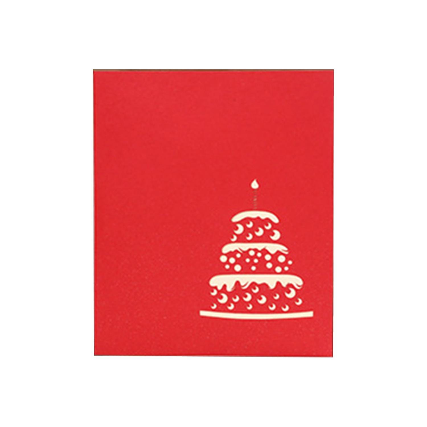 ZHOUBA Happy Birthday 3D Card Birthday Cake Folding Festival Greeting Card Postcard with Light Music