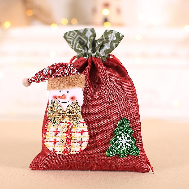 Christmas Gift Bag Burlap Beam Bag