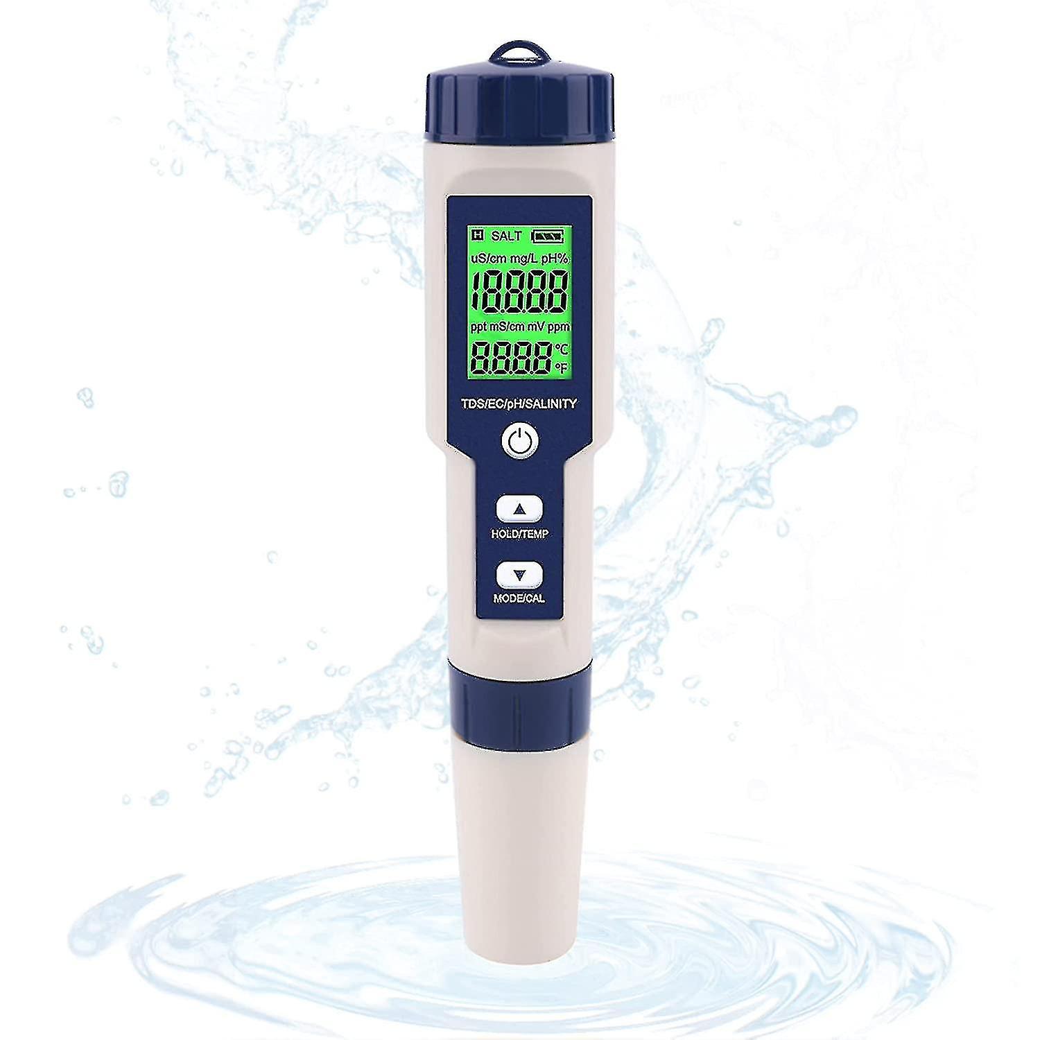 Ph Meter For Water 5 In1 Tds/ph/ec/tempsalinity Tester Water Testing Kits For Drinking Water,ip67 Wa