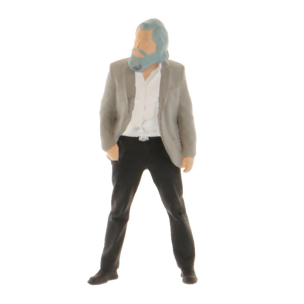 1:64ミニプラスチックピープルサンドテーブル鉄道シナリオ消防車グレー