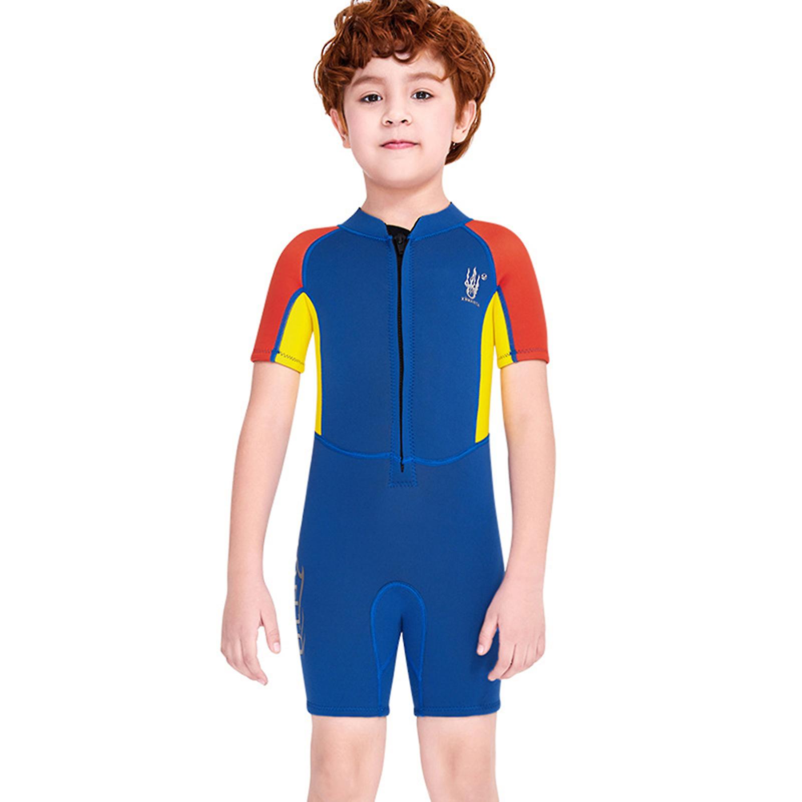 Kids Wet Suit WIth Short Sleeved 2.5mm Neoprene Keep Warm Swimsuit for Swimming