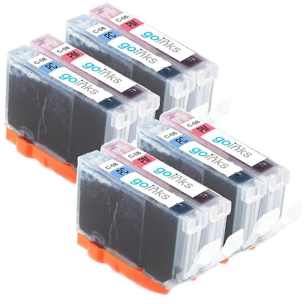Go Inks Compatible CLI-8 Photo Ink Cartridge Set, 8er Pack, Photo Cyan & Photo Magenta für Canon Pixma Drucker