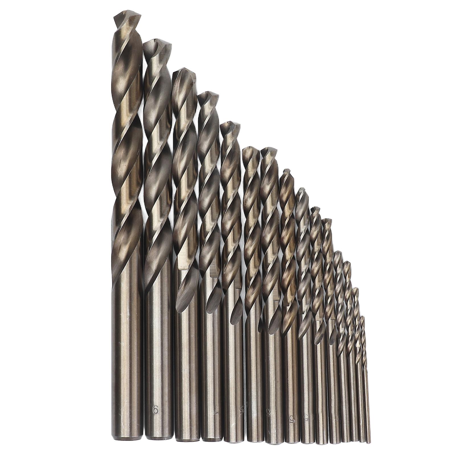 15Pcs Twist Drill Bit Set 135 Degree Oxidized Gold Cobalt Drill Bits for Cutting Hard Metals Durable High Speed