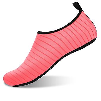 Veeki Water Sports Shoes Barefoot Quick-Dry Aqua Yoga Socks Slip-on for Men Women, Pink, Size: 40-41