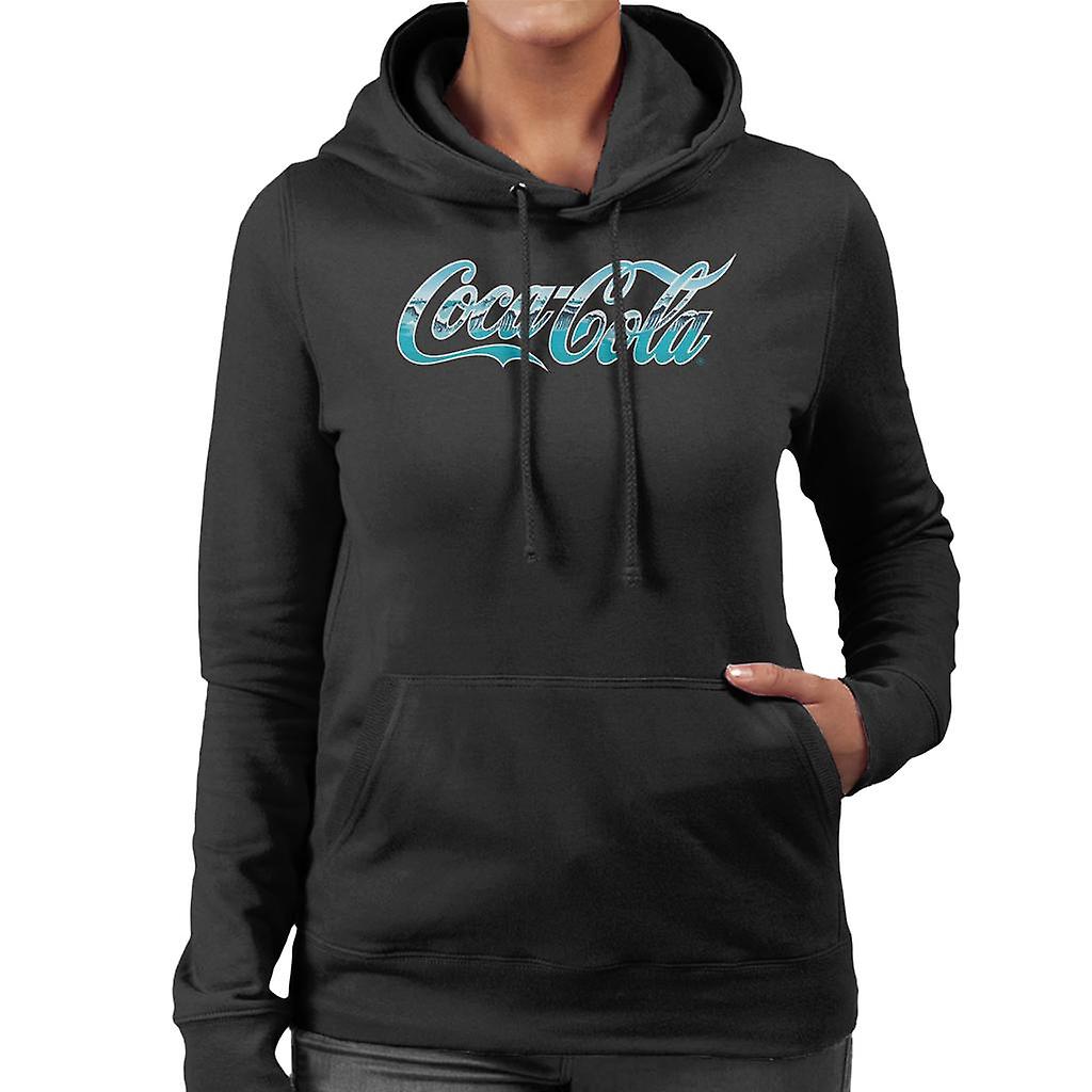 Coca Cola Surf Infill Logo Women's Hooded Sweatshirt
