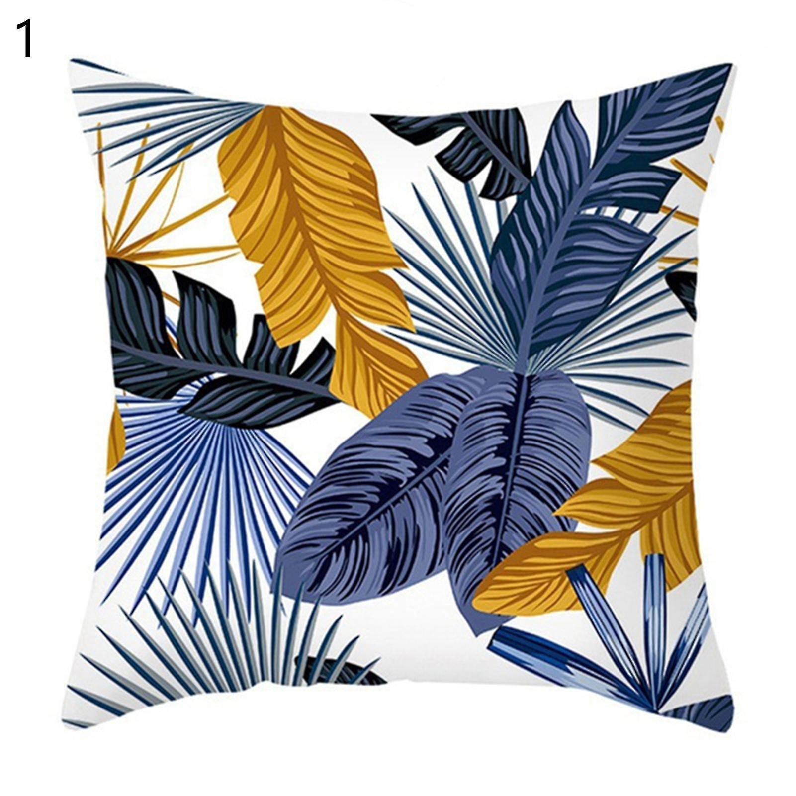Pillow Case Shrink Resistant Anti-scratch Multi Styles Modern Assorted Leaves Flower Printed Pillowcase for Car