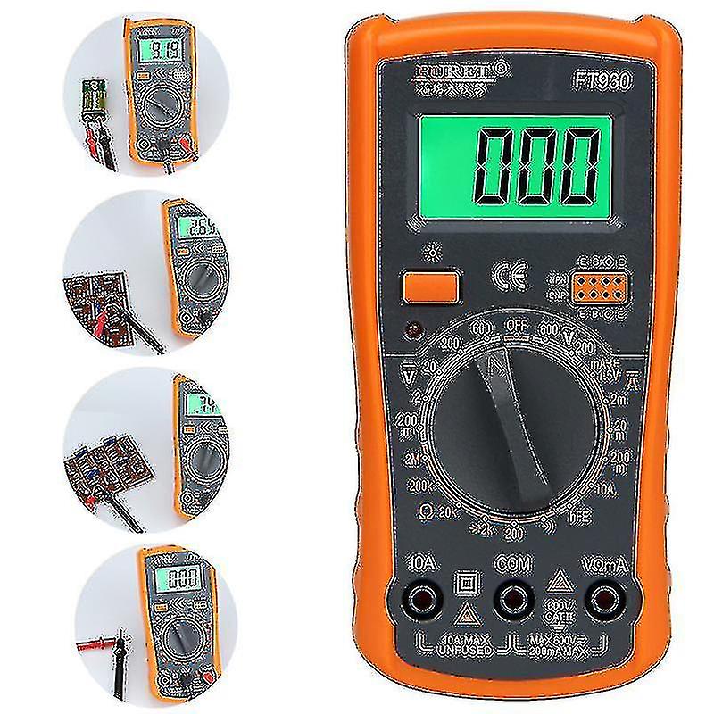 Lcd Digital Multimeter Voltmeter Ammeter Ohmmeter Volt Ac Dc Tester Leads Meter Current Tester