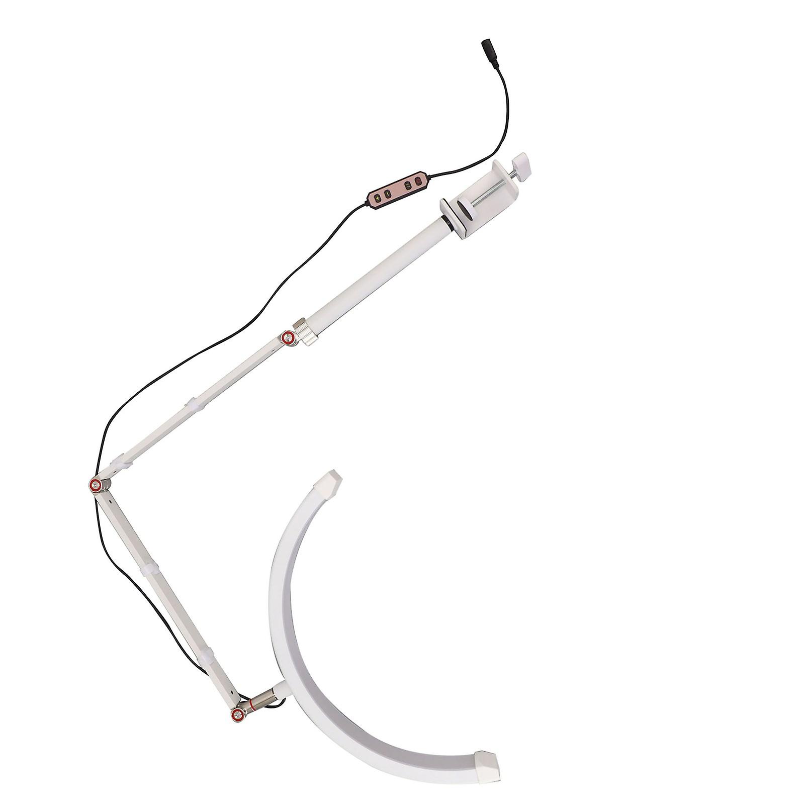 Half Moon Fill Light with Desktop Clip 360 Degree Rotating Bright Color Temperature Adjustable LED Fill Lamp DC12V 2A UK Plug 