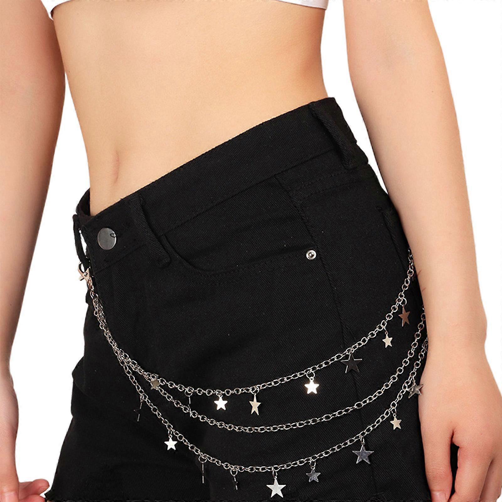 Punk Five-pointed Star Pendant Pants Chain Multi-layer Unisex Waist Jeans Decor