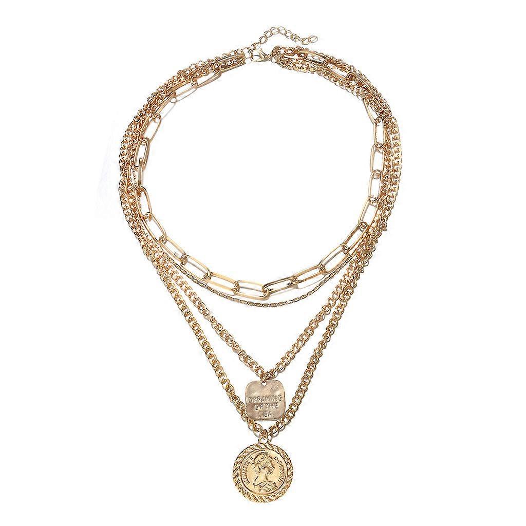Vintage Multi-layer Coin Pendant Necklace