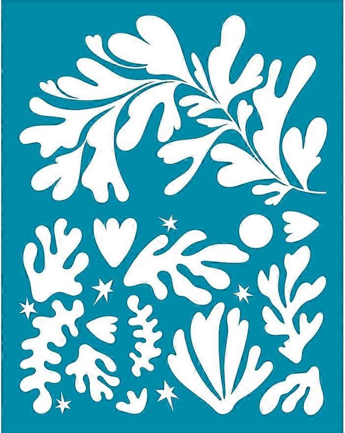 4x5 Inch Clay Stencils Leaf Pattern Silk Screen for Polymer Clay Matisse Leaves Star Silk Screen Stencils