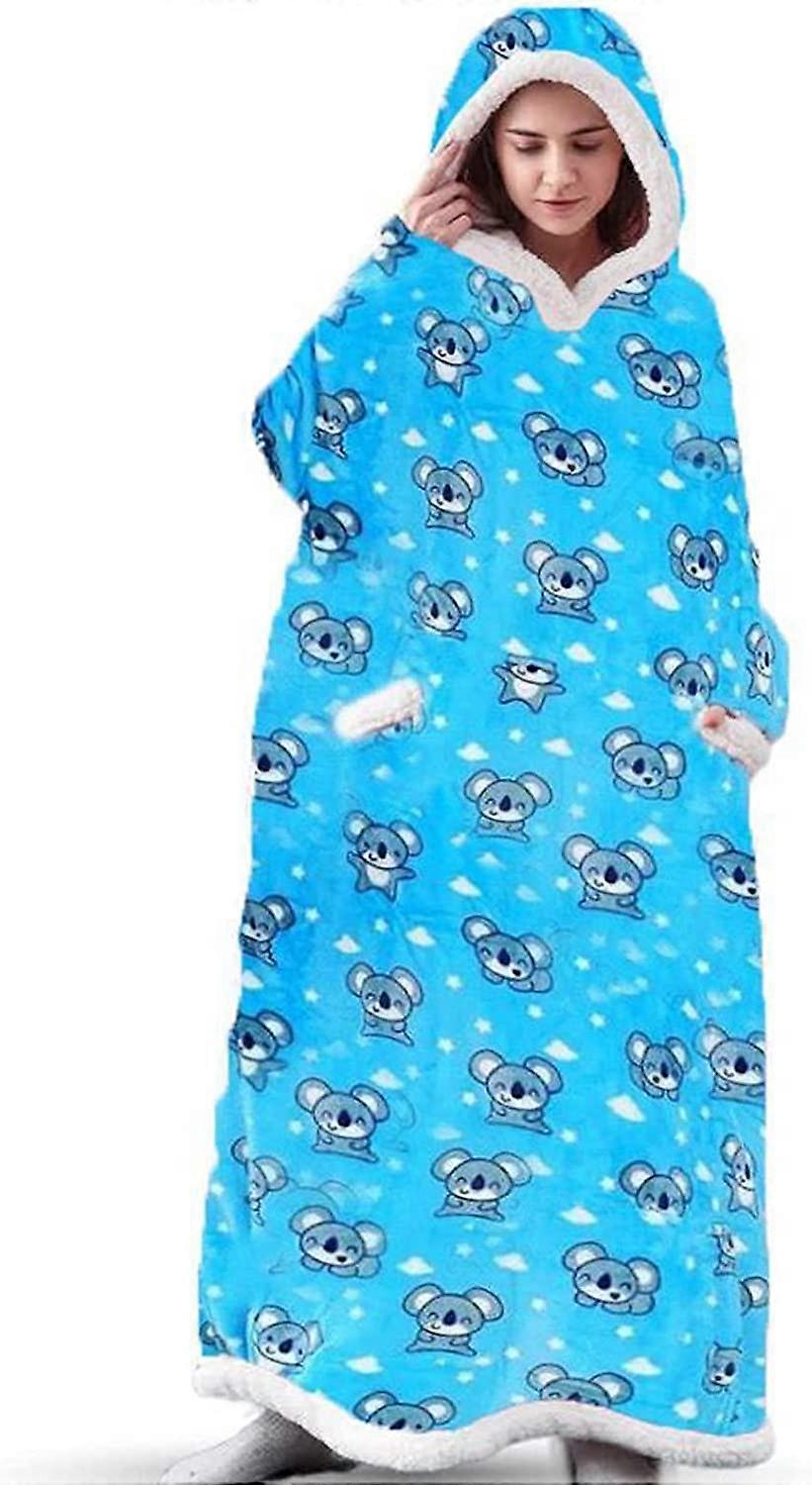 Süper Yumuşak Sıcak Polar Sweatshirt, Sherpa Astar Giyilebilir Polar Kapüşonlu Büyük Boy Battaniye Kapüşonlu Erkekler İçin Kadın Yetişkinler Gençler