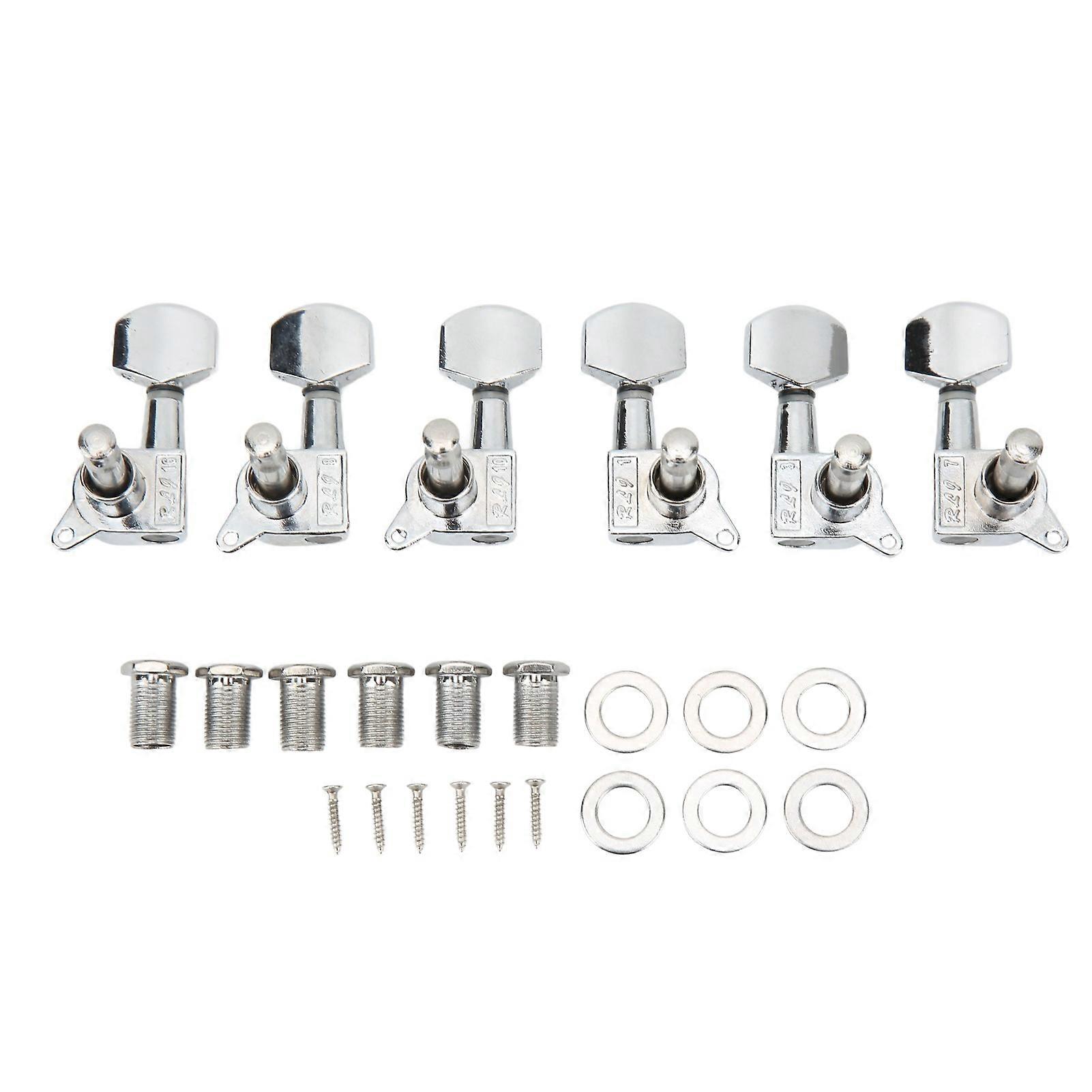 Small Square Fully Enclosed Locking Tuners 3l 3r Metal String Tuning Pegs Guitar Accessories Silver
