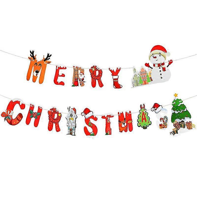Jianghuoクリスマスオーナメントバナーガーランドホームデコレーションクリスマスツリーハンギングオーナメントペーパーサンタクローストラックペンダントクリスマス