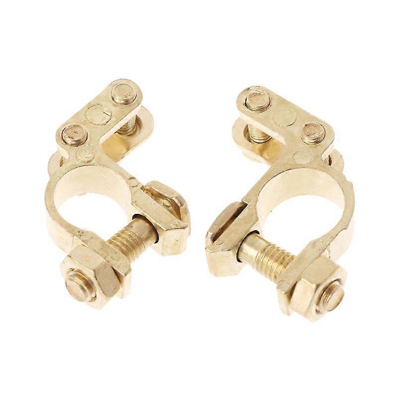 2Pcs Durable Replacement Auto Car Battery Terminal Clamp Clips Brass Connector