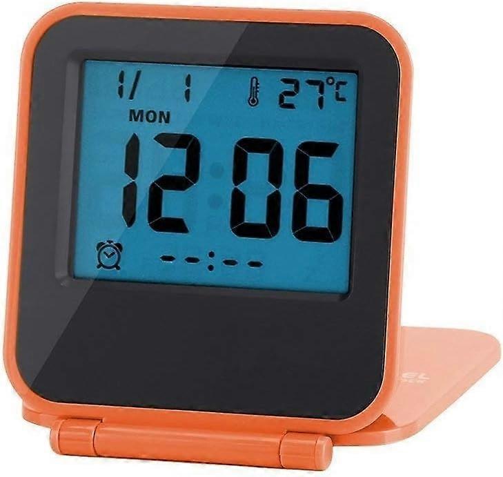 Mini Folding Digital Alarm Clock Multifunctional Portable LED Morning Alarm Clock with Calendar Temp