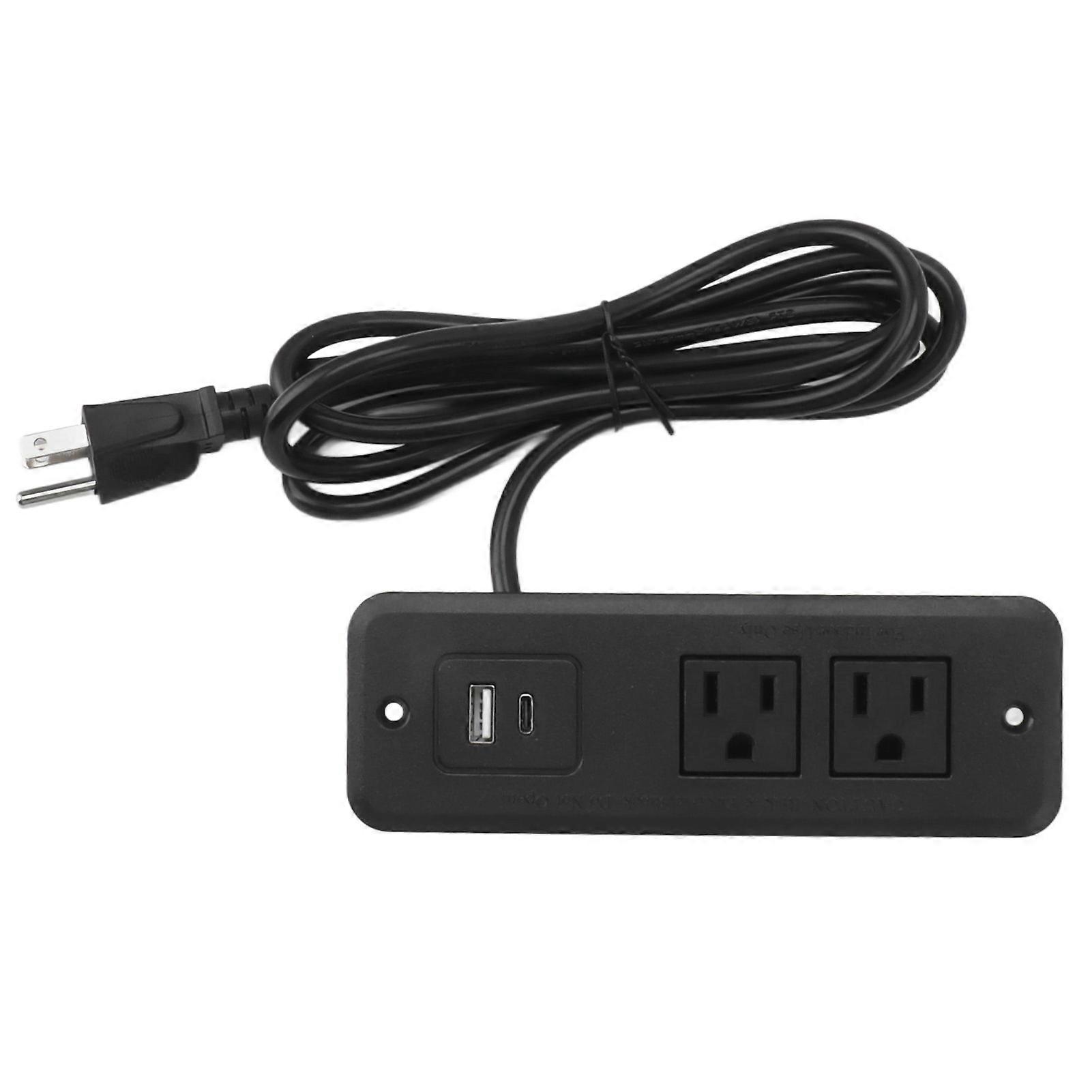 Recessed Power Strip US Plug 125V Type C 20W Recessed Power Socket