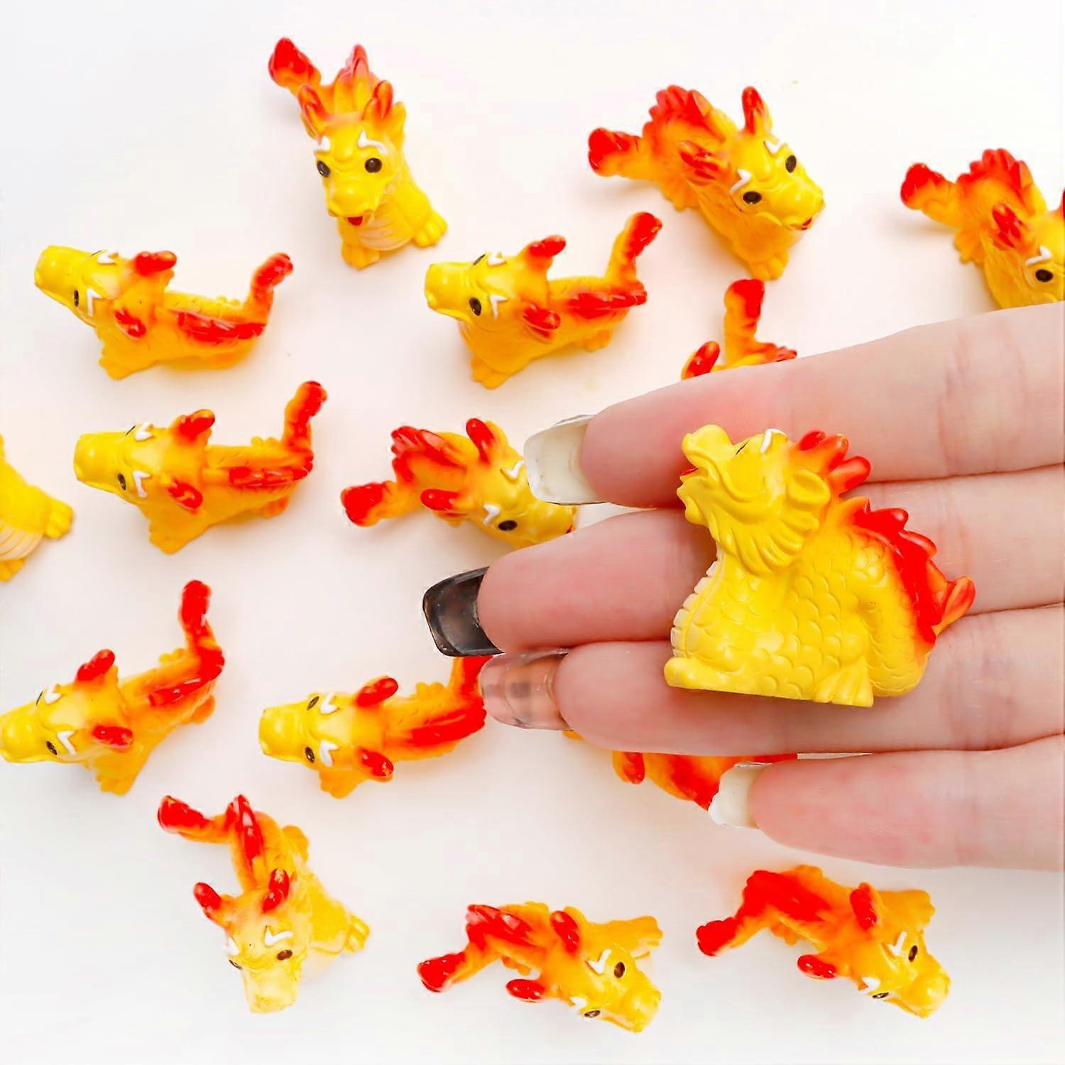 Drache Gelb Mini - Miniatur Figur Glas Drachen Setzkasten Glücksbringer