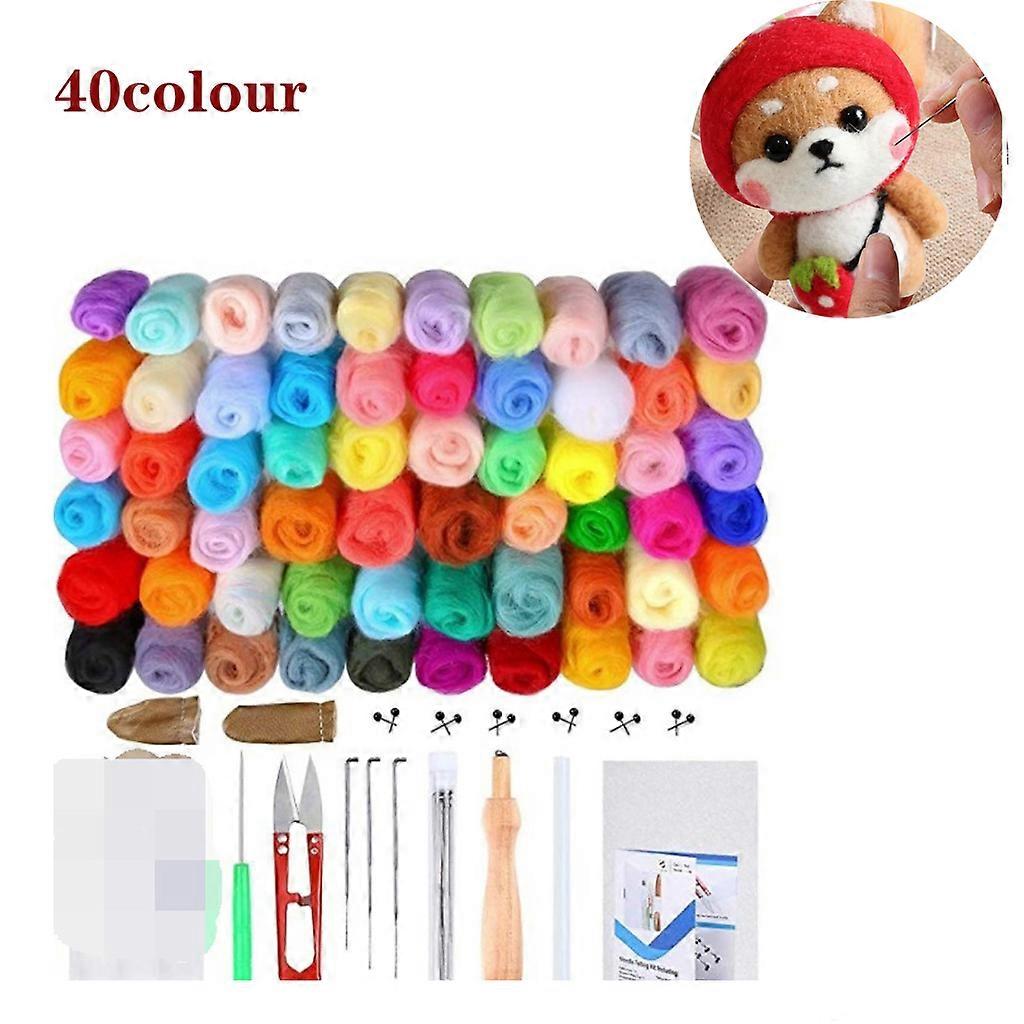 36-Color Felting Wool Fairy Tale Needle Set - Crafting and Felting Kit