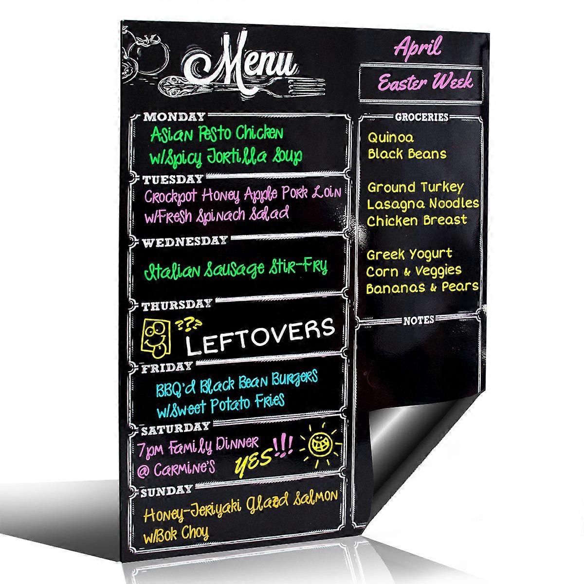 Dry Erase Magnetic Weekly Planner - Flexible Chalkboard for Organized Scheduling