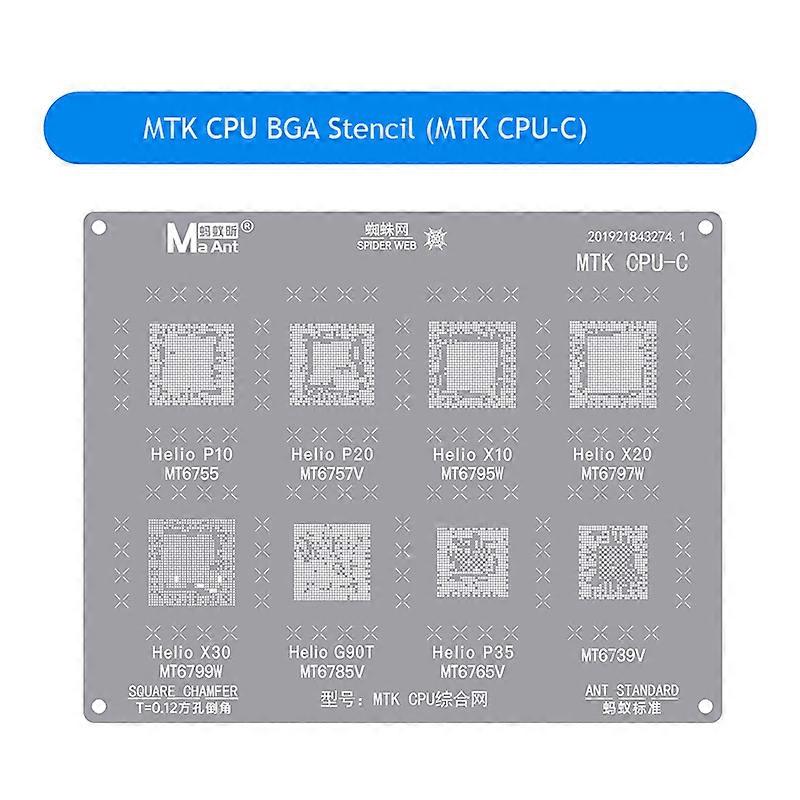 MaAnt CPU BGA Reballing Stencil Kit για Qualcomm HiSilicon MTK ανδροειδών μητρική πλακέτα τηλέφωνο CPU IC φύτευση κασσίτερου χάλυβα πρότυπο πλέγματος χάλυβα