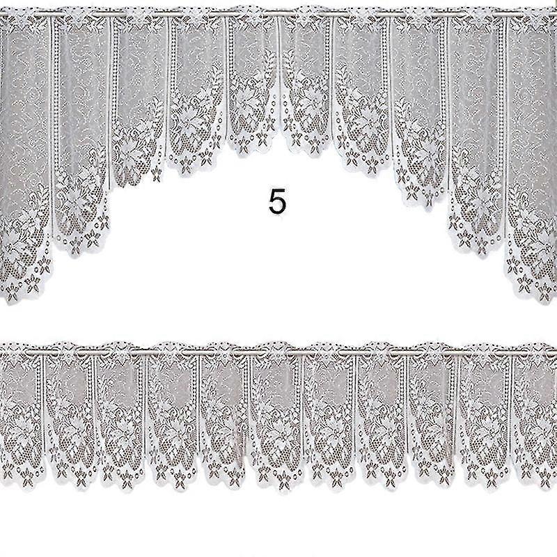 2pcs/set Lace Curtain Translucent Lace Design Vintage Style 2 Tier Cafe Curtain Set For Home