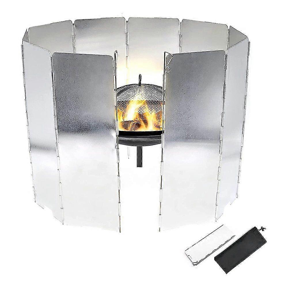 Foldable Windscreen For Gas Stove / Camping Stove 10 Pieces Aluminum Slats Windscreen Lightweight Foldable Windscreen