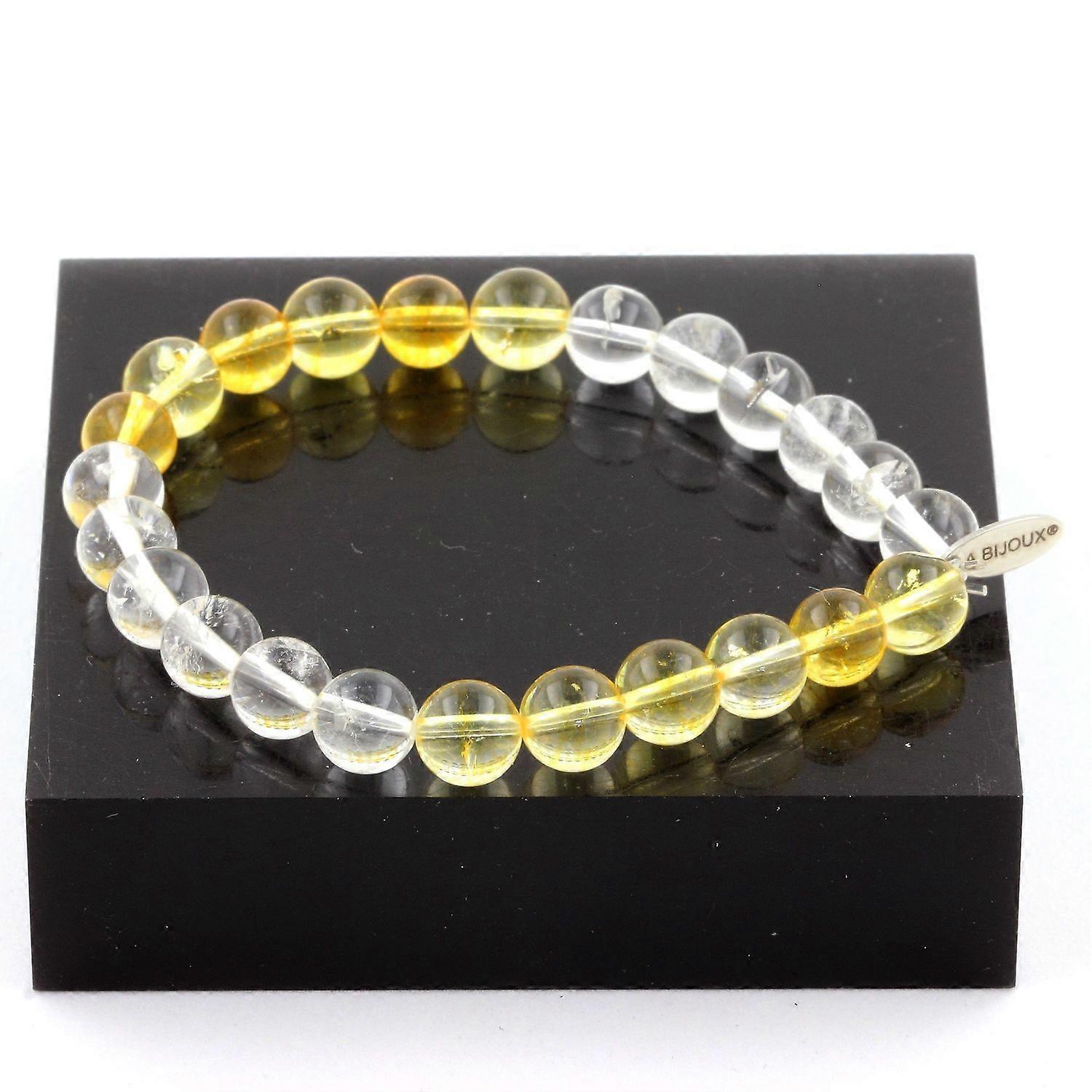 Quartz + Citrine Beads Bracelet 8 mm