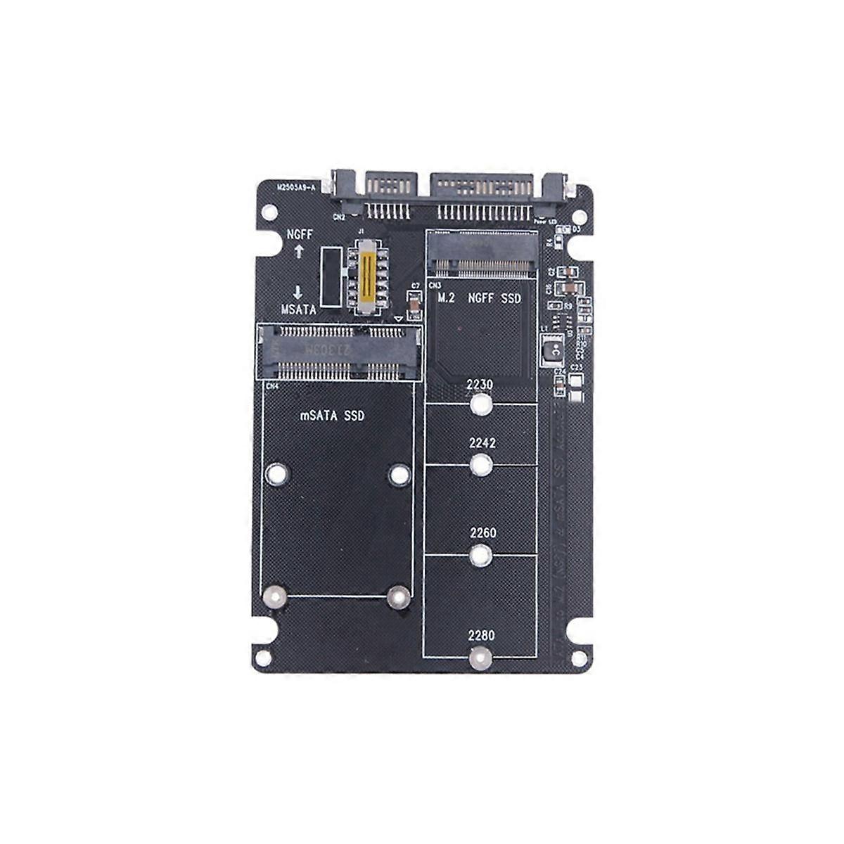 M.2 Solid-State SSD to Sata3 Ngff Msata to Serial Adapter Card Dual-Use 2-In-1 with Switch