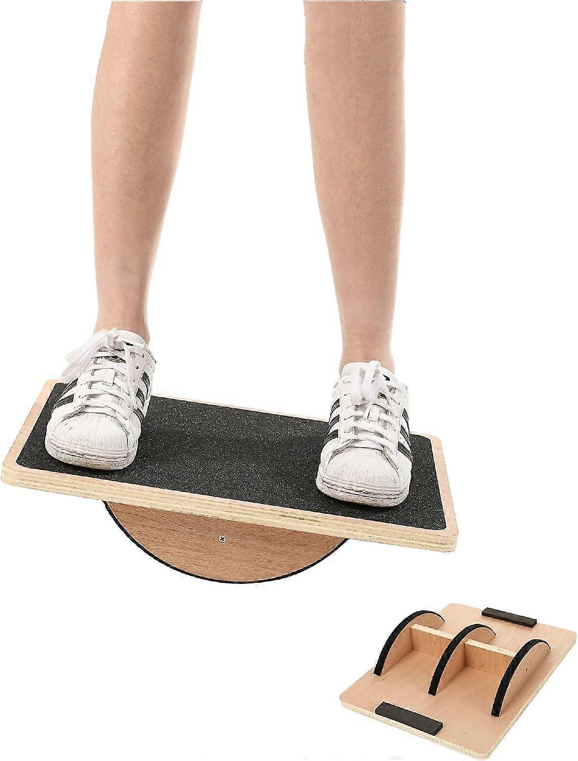 לוח איזון עץ מקצועי, לוח נדנדה, אביזר שולחן עמידה מעץ, לוח איזון מתחת לשולחן, רולר נגד החלקה, חוזק הליבה, ייצוב