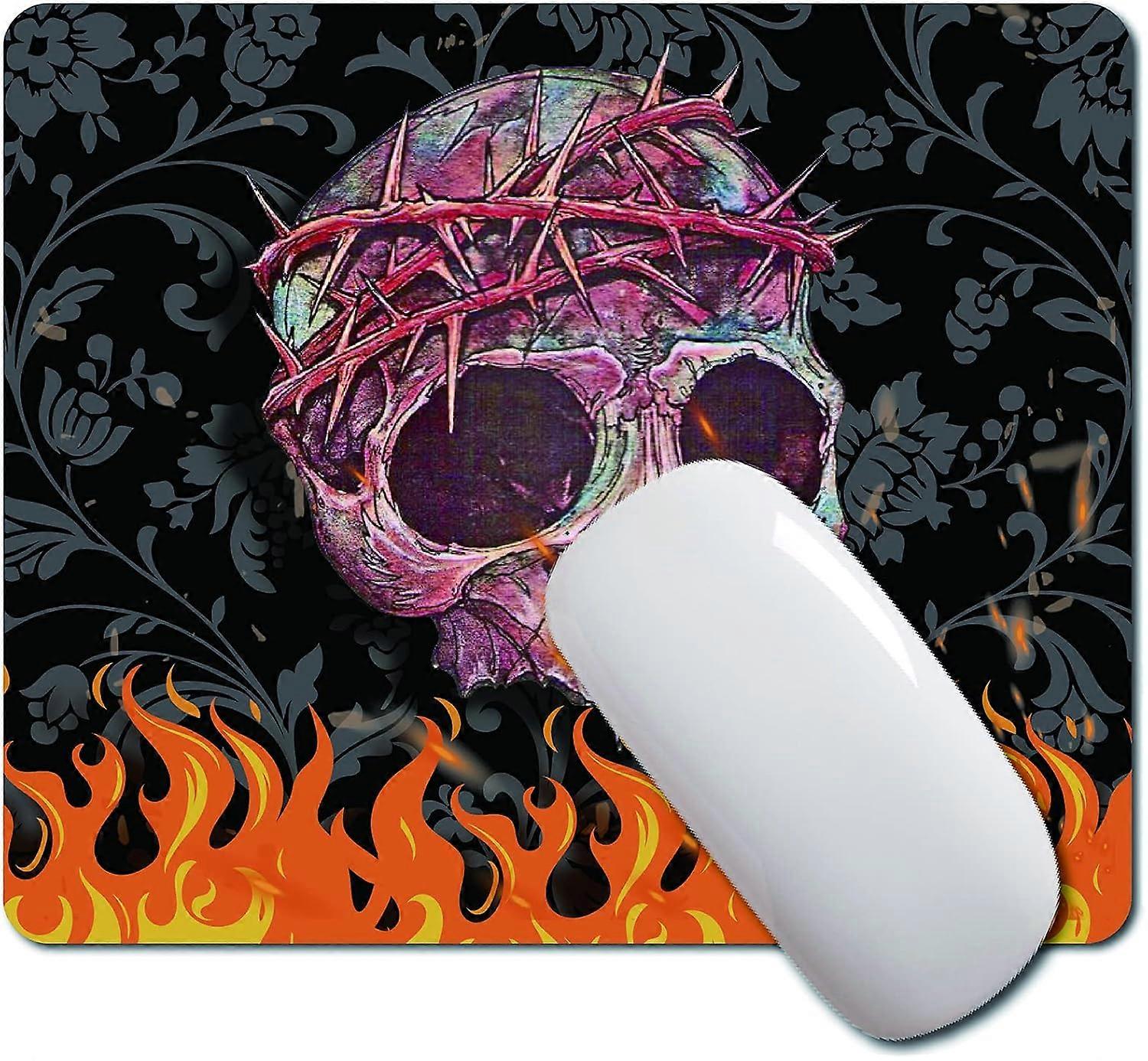 Square Mouse Pad Skull Design Washable Gaming Mouse Pad with Stitched Edges Rubber Non Slip Mouse Mat for Computer Laptop PC Desktop Notebook Gaming O