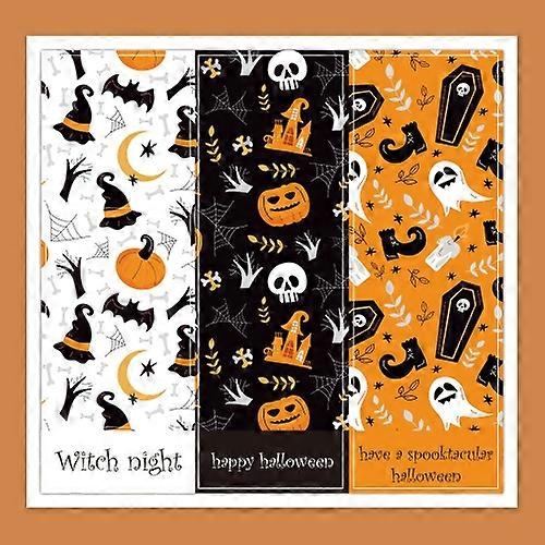 50 Sheets Halloween Rectangular Sticker Gift Box Seal Sticker