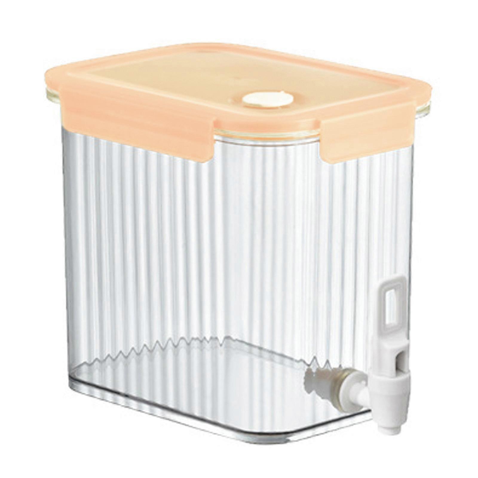 3.5L Large Capacity Plastic Beverage Dispenser, Beverage Dispenser With Faucet Ice Lemonade Juice Container With Lid, Fruit Teapot Lemonade Milk Bucke