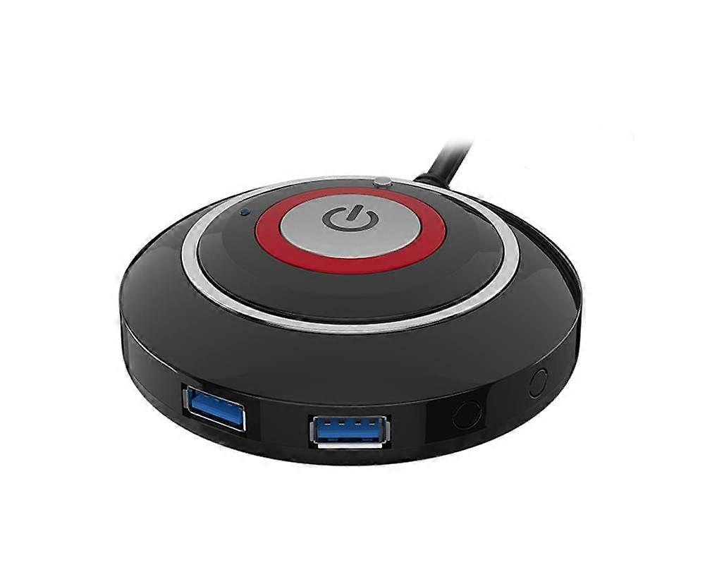 Desktop Switch Interface Dual USB Audio Anti-theft Big Button Sensitive PC Reset with Extension Cord Desktop PC Power Button Switch Office Internet Ba