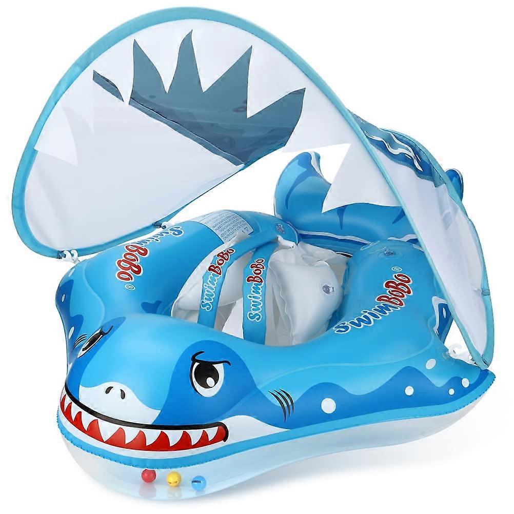 Baby Svømming Float med Baldakin 3-12 måneder Smart Swimmer Trainer Infant Pool Float L størrelse for 1-6 år Old Baby Floaties