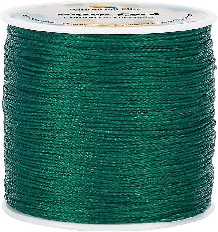 115 Yards 0.5mm Waxed Threads Green Waxed Polyester Cord Waxed Beading String Twine Wax Cord for Bracelet Necklaces Dreamcatcher Jewelry Making Macram