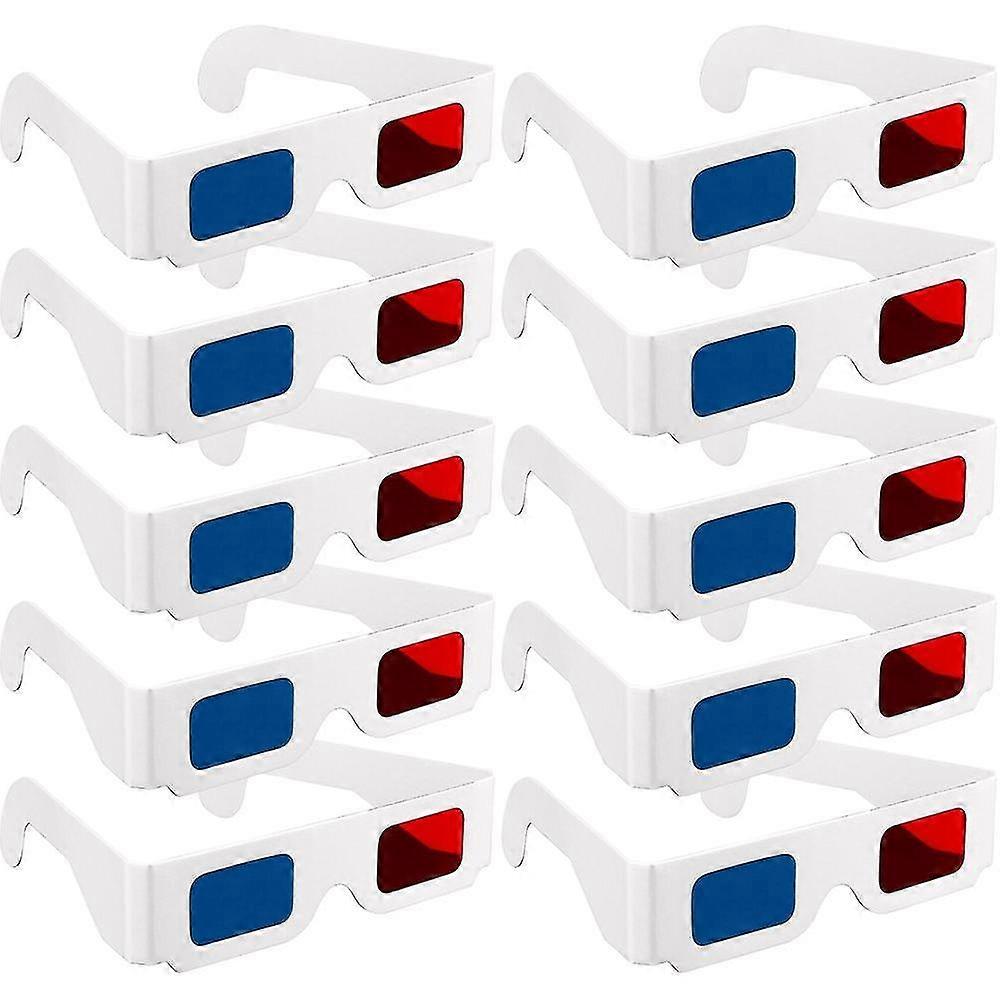 10 Pairs 3d Cardboard Glasses Glasses Universal Anaglyph 3d Glasses