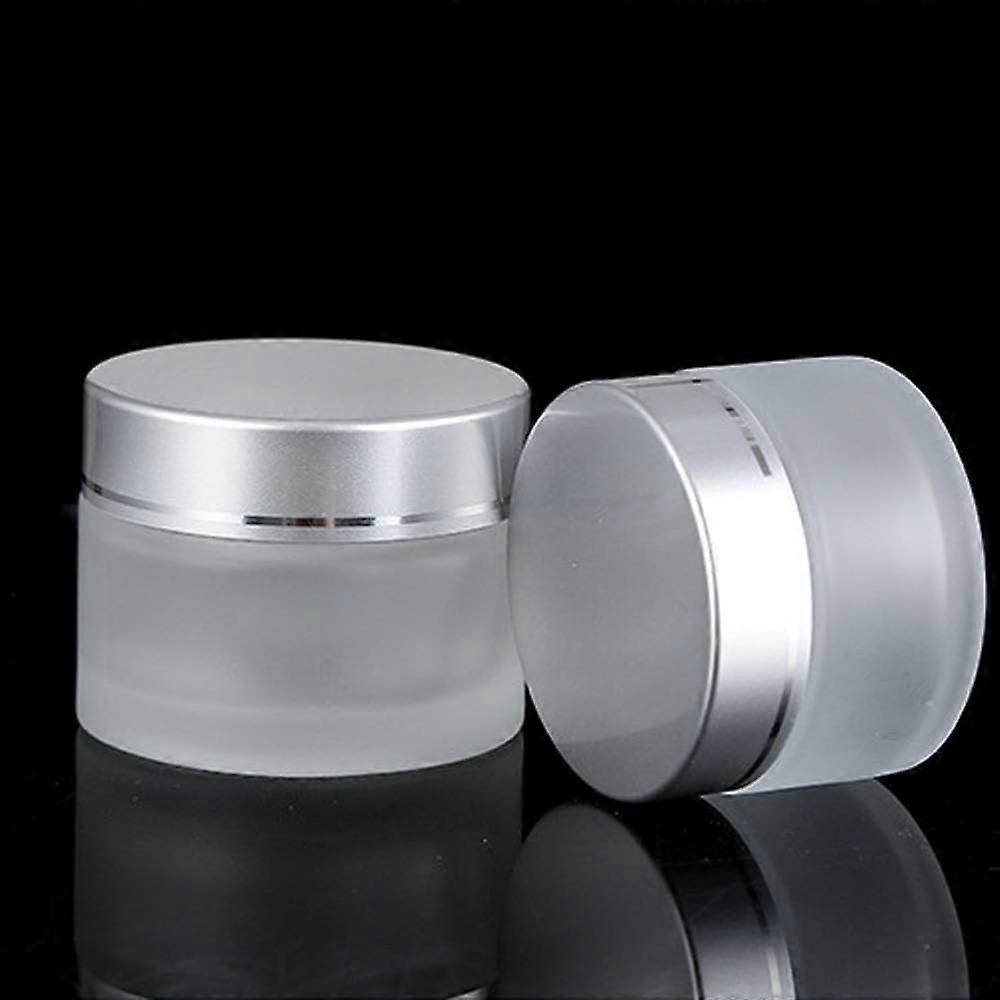 2 Pack 50ml Frosted Cosmetic Jars Empty Refillable Face Cream Storage Containers