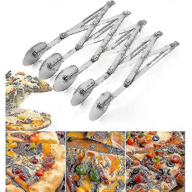 Dough Cutter, Stainless Steel, 5 Wheels Adjustable Cake Divider