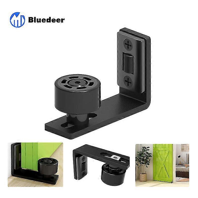Adjustable Floor Guide Wall/Door Bottom Guide for Sliding Wooden Door, Black