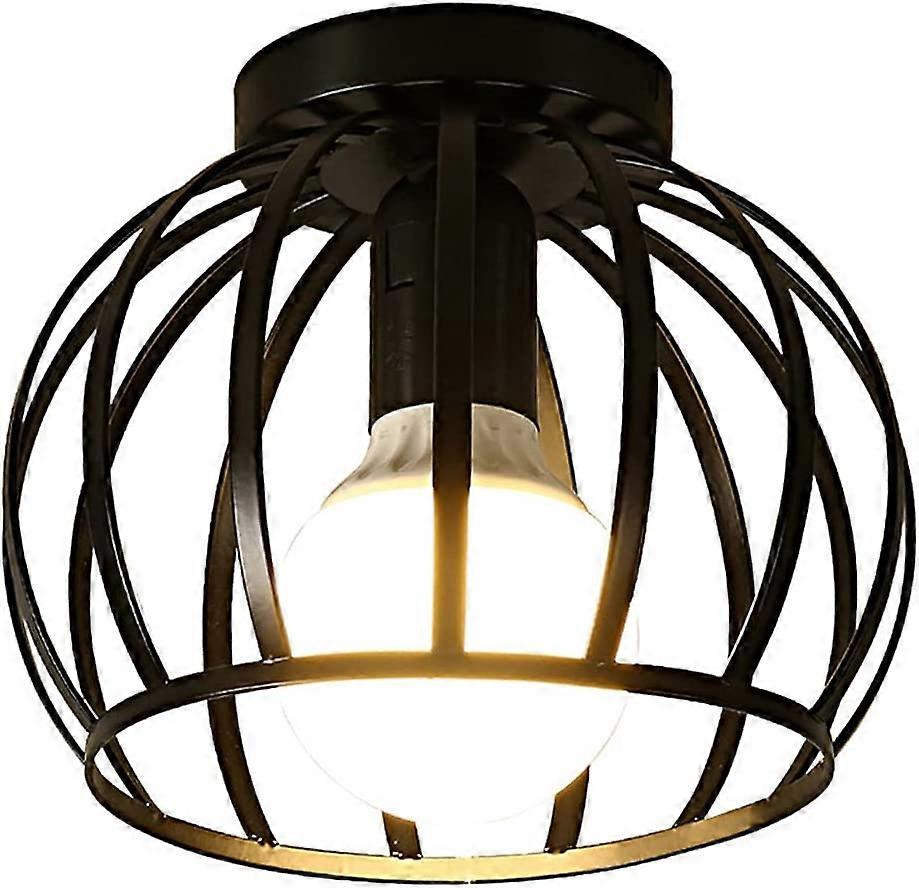 Vintage Ceiling Light,Black Semi Flush Mount,with E27 Bracket